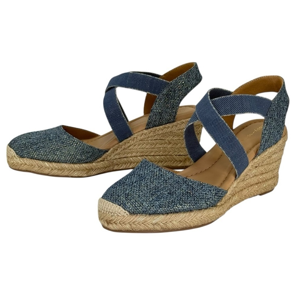 Easy Spirit Meza2 Gold Shimmer Womens Wedge Sandals Size 9M - Picture 10 of 13
